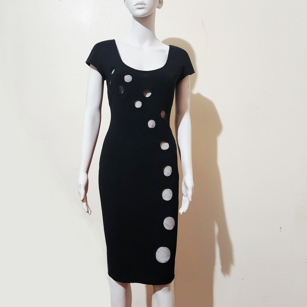 Valentino Black Midi Dress with Cutout Design